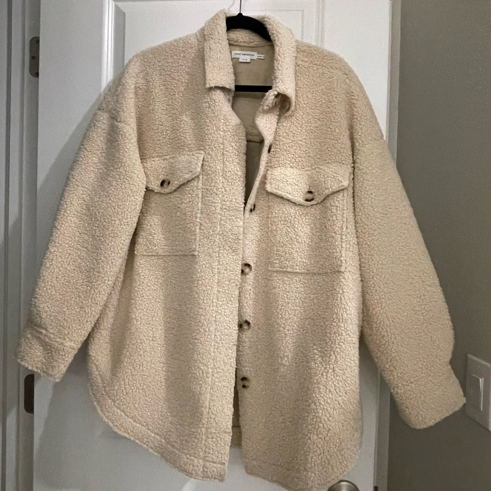 Good American Midi Teddy Coat